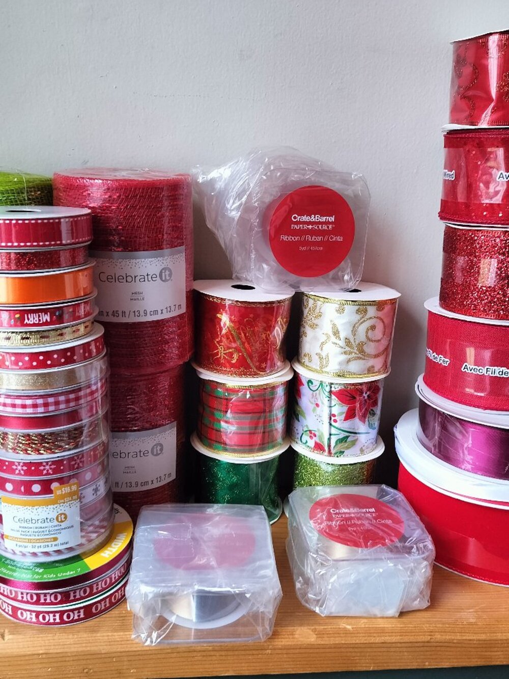HUGE Bundle of Christmas/Holiday Ribbon & Mesh